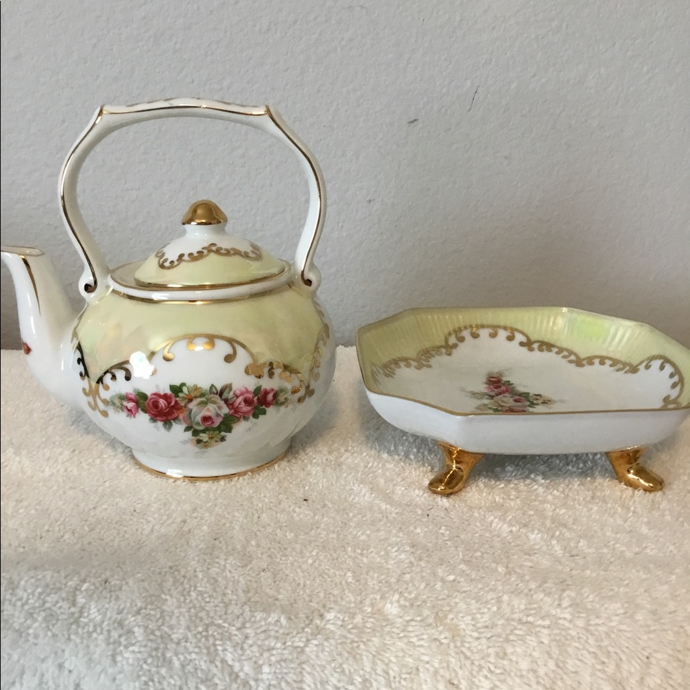 Vintage teapot hand painted